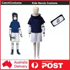 Kids Naruto Uchiha Sasuke Cosplay Costume with Headband Boys Halloween Outfit