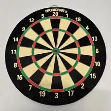 Vintage Sportcraft Double Sided Dart Board with buck hunting on back