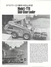 Original Sperry New Holland Model L778 Skid Steer Loader Sales Brochure 6145610