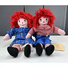 1970 Handmade Raggedy Ann & Andy Dolls Set- Washable STILL TAGGED GIFT