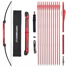 35lbs Archery Folding Bow 58" Takedown Bow for LH/RH Longbow Hunting Target