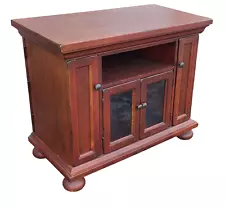 Broyhill Attic Heirlooms Red Rustic Oak Collection TV Media Cabinet Stand c1990s