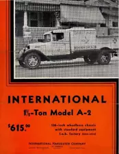 C1933 Truck Sales Brochure "International Harvester Co. Model A - 2 - 1-1/2 Ton"