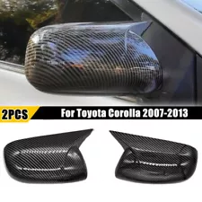 For Toyota Corolla 2007-2013 Carbon Fiber OX Horn Side Rearview Mirror Cover Cap (For: 2007 Toyota Corolla)