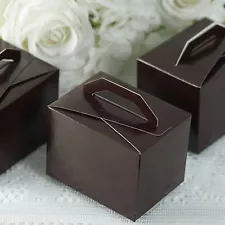 100 pcs Chocolate Tote Boxes with Handles for Wedding Favors Decorations SALE