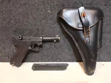 GERMAN LUGER P-08 REPLICA PISTOL PROP GUN NON-FIRING REPRODUCTION w/ HOLSTER