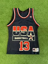 champion vintage VTG retro NBA TEAM USA SHAQUILLE ONEAL jersey OG Rare