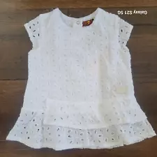 NEW 7 for all mankind Baby Girls Bright White Crochet Dress Cotton SZ/2T NWT