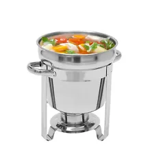 Round Soup Chafer Catering Chafing Dish Food Pan Warmer For Restaurant Kitchen