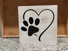 Dog Paw And Heart Home Decor Sign For Dog lovers