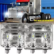 4PCS 4x6" LED Headlights HI/LOW For Freightliner FLD120 1988-2010 FLD112 Classic