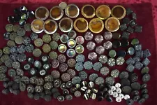 182 pcs LOT OLD CZECH RARE VINTAGE GLASS BUTTONS 1930´s ART-DECO