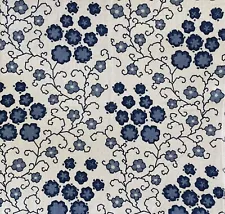 RAOUL TEXTILES Zelda Delft Hand Printed Linen remnant new