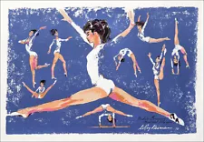 Leroy NEIMAN Olympics Gymnast Nadia 1976 Original Serigraph Print 30-1/2 x 17