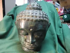 Antique 13" Tall Large Bronze Burma Buddha Head Bust Buddhist HIGH QUALITY