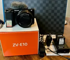 Sony Alpha ZV-E10 Mirrorless Vlog Camera 16-50 Lens - Black - lightly used