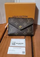 New Louis Vuitton Monogram Victorine Wallet Rose Ballerine M62360