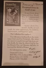 Hacksaw Ridge MOH Desmond Doss Signed Autographed Book Ad