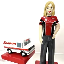 Snap On Tools Box Shop Truck Delivery Girl Woman 2002 Miniature Vinyl Display