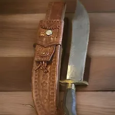 Philippine Made Large Bolo Machete Fighting Knife Leather Panama Sheath WW II