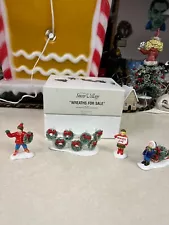 Dept. 56 Snow Village Christmas Accessory: Wreaths For Sale - 4 Piece Set - MIB