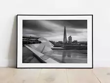 Framed Black and White London Prints of The Shard, London city prints for Sale