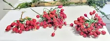 Red Composition Berries. For Crafting, Feather Trees, etc. 1930s German.