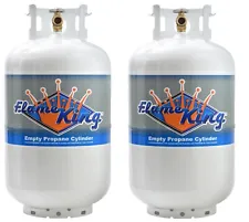 Twin Pack 30 Lb. Vertical Propane Cylinder Refillable Steel tank with OPD Valve