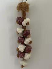 Ceramic Garlic Bulbs On a Rope Rustic Farmhouse Kitchen Decor 12” 2 Color