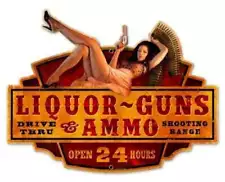 Retro Liquor Guns Ammo Pinup Girl Vinyl Decal Sticker Waterproof