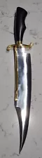 Musso Bowie Knife, Alamo Bowie, Hand Forged Extra Long 14in Brass Back Blade!