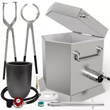 7KG/15lbs Propane Melting Furnace Kit with Two Tongs and Crucible, All New Ki...