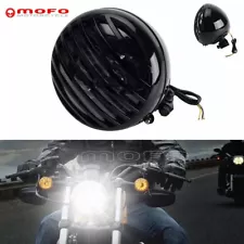 8'' LED Headlight Projector Hi/Lo Beam Headlamp For Harley Cafe Racer Custom DOT (For: 1977 Harley-Davidson)