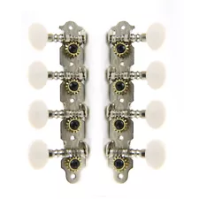 A set of 4-on-Plate Classic Style Mandolin Tuning Keys Tuners Head Pegs, White