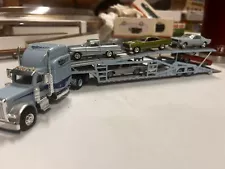 1:64 Peterbilt Car Hauler Trailer W/ 5 Johnny Lighting Cars