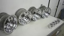 Weld Racing Super Singles 15x10 6x5.5 With Center Caps Set 4 Deep Dish Vintage