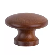 Walnut Wood Drawer Knob | Diameter: 1 1/4" | Wooden Handle for Antique Cabine...