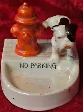 Boston Terrier Fire Hydrant Vintage Ashtray No Parking Opulescent Look