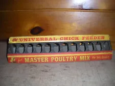 Vintage Metal UNIVERSAL CHICK FEEDER / Master Poultry Mix Feeder / New Old Stock