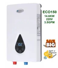 Electric Tankless Water Heater 3.5 GPM 220V 14.6 KW Endless Hot Water REFECO150