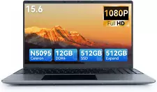 SGIN Laptop 15.6 in FHD 12GB RAM 512GB SSD Windows 11 Qaud-Core MINI HDMI 2.9GHz