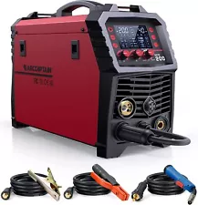 ARCCAPTAIN MIG Welder,200Amp 6in1 Gas MIG/Gasless Flux Core MIG/Stick/Lift TIG