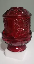 6.5" Vintage RUBY RED Flash Painted Indiana Glass Fairy Lamp Light