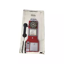 Crosley 1950s CR56 Old Fashioned Rotary Style Pay Phone Red. Open Box