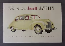 JOWETT JAVELIN 1 1/2 LITRE SALOON orig 1948 UK Mkt Sales Brochure