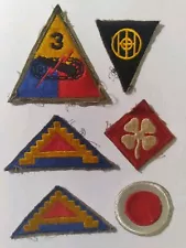 Vintage WW2 Military Patches Lot Patches are Used Condition WWll GC