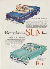 1954 Ford Sunliner / Skyliner - Car Art - "Everyday Is SUNday"- Vintage Print Ad