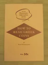 How To Read Greek Coins (book), Paul Pennington, Hewitt's, 1964, nice condition