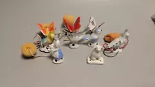 VINTAGE TEA DRIP CATCHERS FIGURES GERMANY PORCELAIN MINIATURE LOT BUTTERFLY PIG