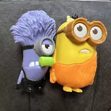 McDONALDS 2015 TALKING Caveman Minion Toy #5 & Purple Monster Minion